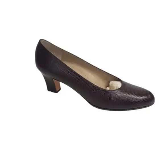Salvatore Ferragamo Women's Vintage Nilla Shoes Pumps Dark Brown Size 8.5 AA - Picture 9 of 12
